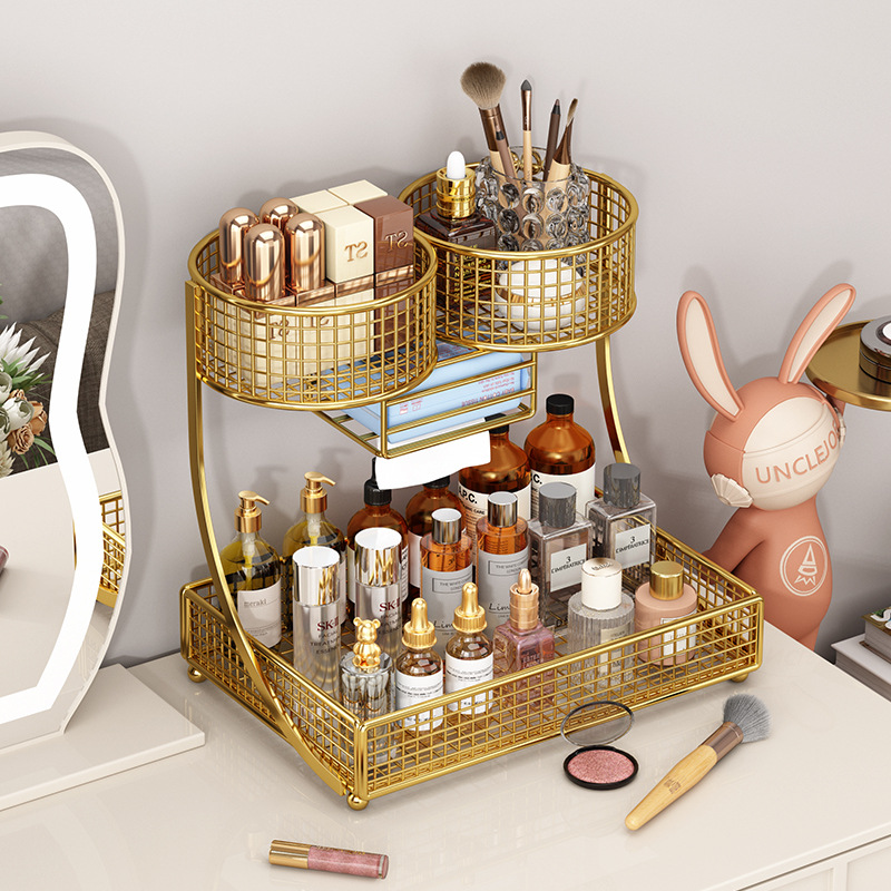 Luxury Skincare Gifts - Luxuriöser Kosmetik-Organizer für den Schreibtisch, Aufbewahrungsbox