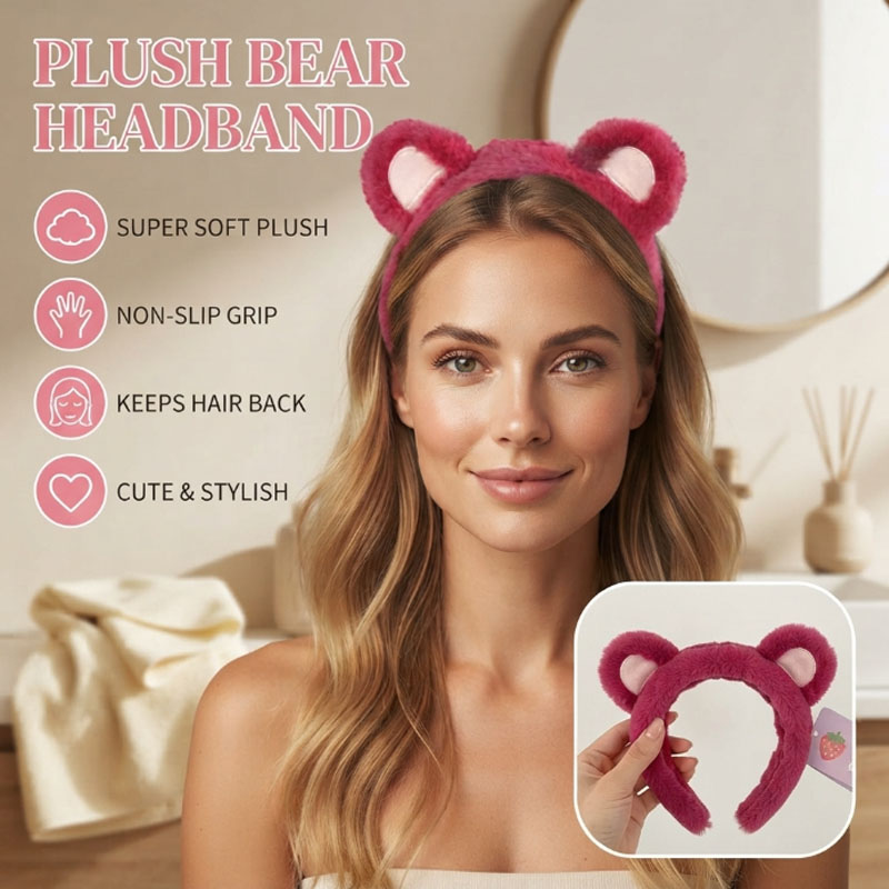 Luxury Skincare Gifts - Luxuriöses Samt-Anti-Rutsch-Stirnband für Frauen, Flauschiges Haarband